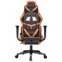 Gaming-Stuhl mit Massage und Fußstütze aus schwarz-orangefarbenem Kunstleder von , Gaming-Stühle - Ref: Foro24-345440, Preis:...