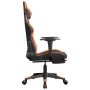 Gaming-Stuhl mit Massage und Fußstütze aus schwarz-orangefarbenem Kunstleder von , Gaming-Stühle - Ref: Foro24-345440, Preis:...