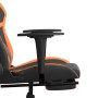 Gaming-Stuhl mit Massage und Fußstütze aus schwarz-orangefarbenem Kunstleder von , Gaming-Stühle - Ref: Foro24-345440, Preis:...