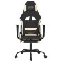 Massage gaming chair with footrest in black and cream fabric by , Gaming chairs - Ref: Foro24-345480, Price: 138,64 €, Discou...