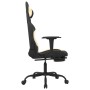 Massage-Gaming-Stuhl mit Fußstütze aus schwarzem und cremefarbenem Stoff von , Gaming-Stühle - Ref: Foro24-345480, Preis: 138...