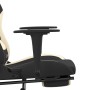 Massage gaming chair with footrest in black and cream fabric by , Gaming chairs - Ref: Foro24-345480, Price: 138,64 €, Discou...