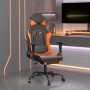 Silla gaming masaje y reposapiés cuero sintético negro naranja de , Sillones para videojuegos - Ref: Foro24-345417, Precio: 1...