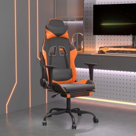 Gaming chair with massage and footrest black orange synthetic leather by , Gaming chairs - Ref: Foro24-345417, Price: 137,99 ...