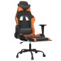 Gaming-Stuhl mit Massage und Fußstütze aus schwarz-orangefarbenem Kunstleder von , Gaming-Stühle - Ref: Foro24-345417, Preis:...