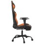 Gaming-Stuhl mit Massage und Fußstütze aus schwarz-orangefarbenem Kunstleder von , Gaming-Stühle - Ref: Foro24-345417, Preis:...