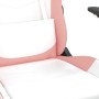 Gaming chair with massage and footrest in white and pink synthetic leather by , Gaming chairs - Ref: Foro24-345420, Price: 13...