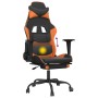 Gaming-Stuhl mit Massage und Fußstütze aus schwarz-orangefarbenem Kunstleder von , Gaming-Stühle - Ref: Foro24-345417, Preis:...