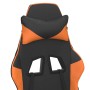 Silla gaming masaje y reposapiés cuero sintético negro naranja de , Sillones para videojuegos - Ref: Foro24-345417, Precio: 1...