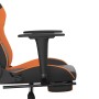 Gaming-Stuhl mit Massage und Fußstütze aus schwarz-orangefarbenem Kunstleder von , Gaming-Stühle - Ref: Foro24-345417, Preis:...