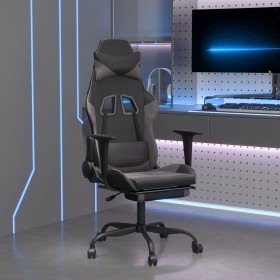 Gaming-Stuhl mit Massage und Fußstütze aus schwarzgrauem Kunstleder von , Gaming-Stühle - Ref: Foro24-345415, Preis: 137,89 €...