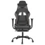 Gaming chair with massage and footrest in black gray synthetic leather by , Gaming chairs - Ref: Foro24-345415, Price: 137,89...