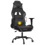 Gaming chair with massage and footrest in black gray synthetic leather by , Gaming chairs - Ref: Foro24-345415, Price: 137,89...