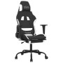 Massage-Gaming-Stuhl mit Fußstütze aus schwarz-weißem Stoff von , Gaming-Stühle - Ref: Foro24-345488, Preis: 139,63 €, Rabatt: %