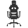 Massage-Gaming-Stuhl mit Fußstütze aus schwarz-weißem Stoff von , Gaming-Stühle - Ref: Foro24-345488, Preis: 139,63 €, Rabatt: %