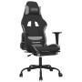 Silla gaming de masaje con reposapiés tela negro y gris claro de , Sillones para videojuegos - Ref: Foro24-345481, Precio: 13...