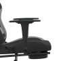 Massage-Gaming-Stuhl mit Fußstütze aus schwarzem und hellgrauem Stoff von , Gaming-Stühle - Ref: Foro24-345481, Preis: 138,80...