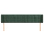 Dark green velvet headboard 163x16x78/88 cm by , Headboards and footboards - Ref: Foro24-3119259, Price: 74,26 €, Discount: %