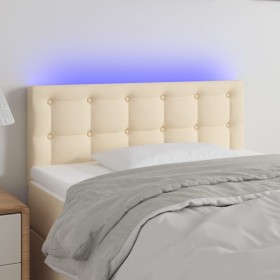 Cream fabric headboard with LED 100x5x78/88 cm by , Headboards and footboards - Ref: Foro24-3122041, Price: 47,99 €, Discount: %