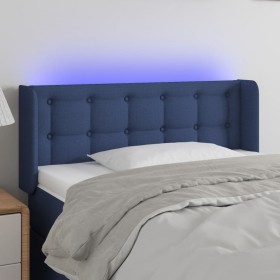 Cabecero con LED de tela azul 83x16x78/88 cm de , Cabeceros y pies de cama - Ref: Foro24-3123650, Precio: 51,99 €, Descuento: %