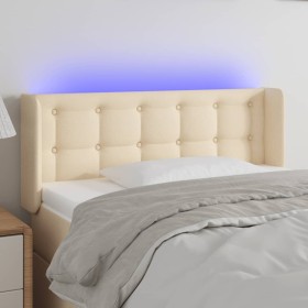 Cream fabric headboard with LED 103x16x78/88 cm by , Headboards and footboards - Ref: Foro24-3123665, Price: 57,99 €, Discoun...