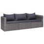 3-piece garden sofa set with gray synthetic rattan cushions by vidaXL, Outdoor sofas - Ref: Foro24-44163, Price: 329,35 €, Di...