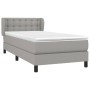 Box spring bed with light gray fabric mattress 80x200 cm by , Beds and slatted bases - Ref: Foro24-3126517, Price: 273,87 €, ...