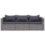 Set aus 3-teiligen Gartensofas und Kissen, synthetisches Rattangrau von vidaXL, Outdoor-Sofas - Ref: Foro24-44163, Preis: 329...