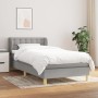 Cama box spring con colchón tela gris claro 80x200 cm de , Camas y somieres - Ref: Foro24-3127077, Precio: 275,77 €, Descuent...