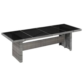 Mesa de jardín ratán sintético y vidrio 240x90x74 cm de vidaXL, Mesas de jardín - Ref: Foro24-43941, Precio: 287,99 €, Descue...