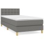 Cama box spring con colchón tela gris oscuro 80x200 cm de , Camas y somieres - Ref: Foro24-3140890, Precio: 267,99 €, Descuen...