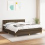 Box spring bed with dark brown fabric mattress 160x200 cm by , Beds and slatted bases - Ref: Foro24-3140948, Price: 498,53 €,...