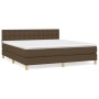 Cama box spring con colchón tela marrón oscuro 160x200 cm de , Camas y somieres - Ref: Foro24-3140948, Precio: 488,40 €, Desc...