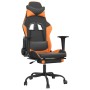 Gaming-Stuhl mit Fußstütze aus schwarz-orangefarbenem Kunstleder von , Gaming-Stühle - Ref: Foro24-3143659, Preis: 137,99 €, ...