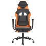 Gaming-Stuhl mit Fußstütze aus schwarz-orangefarbenem Kunstleder von , Gaming-Stühle - Ref: Foro24-3143659, Preis: 137,99 €, ...