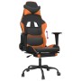 Gaming-Stuhl mit Fußstütze aus schwarz-orangefarbenem Kunstleder von , Gaming-Stühle - Ref: Foro24-3143659, Preis: 137,99 €, ...