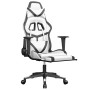 Silla gaming masaje y reposapiés cuero sintético negro blanco de , Sillones para videojuegos - Ref: Foro24-345443, Precio: 14...