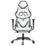 Silla gaming masaje y reposapiés cuero sintético negro blanco de , Sillones para videojuegos - Ref: Foro24-345443, Precio: 14...