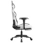 Silla gaming masaje y reposapiés cuero sintético negro blanco de , Sillones para videojuegos - Ref: Foro24-345443, Precio: 14...