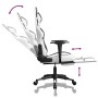 Silla gaming masaje y reposapiés cuero sintético negro blanco de , Sillones para videojuegos - Ref: Foro24-345443, Precio: 14...