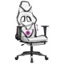 Silla gaming masaje y reposapiés cuero sintético negro blanco de , Sillones para videojuegos - Ref: Foro24-345443, Precio: 14...