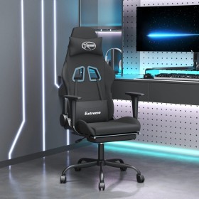 Massage-Gaming-Stuhl mit Fußstütze aus schwarzem Stoff von , Gaming-Stühle - Ref: Foro24-345483, Preis: 138,99 €, Rabatt: %