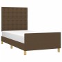 Estructura de cama con cabecero de tela marrón oscuro 80x200 cm de , Camas y somieres - Ref: Foro24-3125336, Precio: 158,67 €...