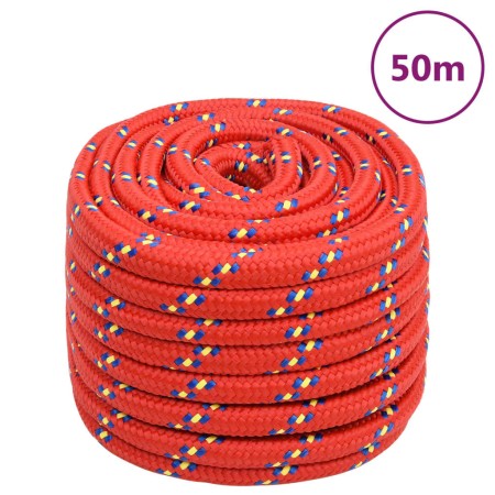 Red polypropylene boat rope 20 mm 50 m by , Ropes and metal cords - Ref: Foro24-152421, Price: 71,31 €, Discount: %