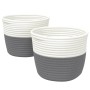 Cestas de almacenaje 2 uds algodón gris y blanco Ø24x18 cm de , Cestas - Ref: Foro24-358453, Precio: 20,99 €, Descuento: %