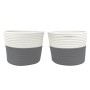 Cestas de almacenaje 2 uds algodón gris y blanco Ø24x18 cm de , Cestas - Ref: Foro24-358453, Precio: 20,99 €, Descuento: %