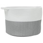 Gray and white cotton laundry basket Ø55x36 cm by , Laundry baskets - Ref: Foro24-358470, Price: 26,49 €, Discount: %