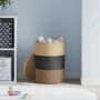 Black and beige cotton storage basket with lid Ø37x50 cm by , Baskets - Ref: Foro24-358479, Price: 59,75 €, Discount: %