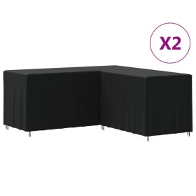 Cubiertas de sofá forma L 2 uds tela Oxford 420D 215x215x80 cm de , Fundas para muebles de jardín - Ref: Foro24-3203368, Prec...