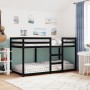 Solid black pine wood bunk bed 90x190 cm by , Beds and slatted bases - Ref: Foro24-3206509, Price: 214,04 €, Discount: %